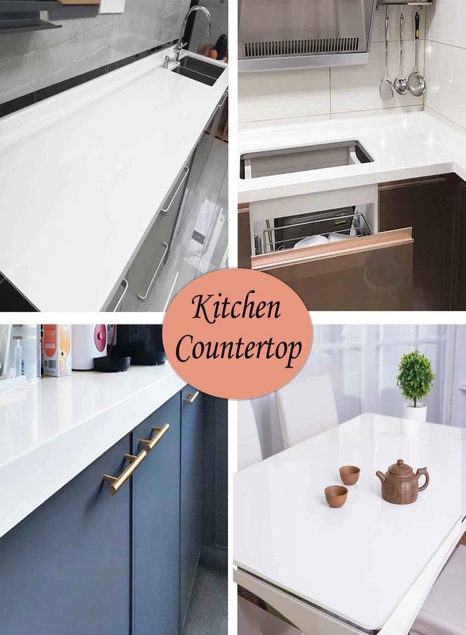 Toduso Glossy White Contact Paper for Countertops Removable Contact Paper White Peel and Stick Wallpaper Waterproof Easy to Clean Vinyl Roll Decorative Kitchen Cabinet Table Closet 15.8''x78.7'' - Image 3